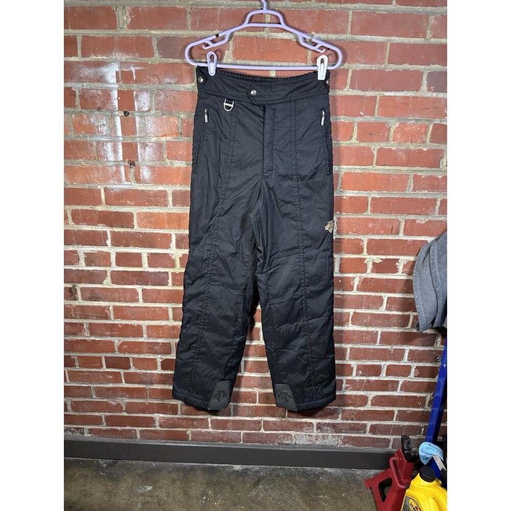 Vintage Y2k Descente Ski Snow Pants Black/Gold Zip Sides Winter Mens Size 34